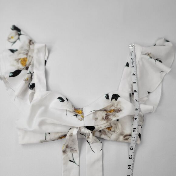 L'ATISTE by Amy off the shoulder white floral crop top size small - Picture 4 of 5